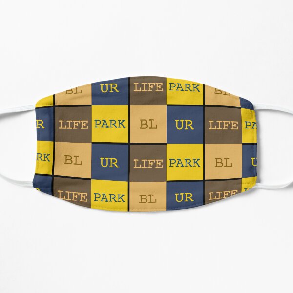 Blur band parklife squares design Flat Mask RB1608 product Offical blur Merch